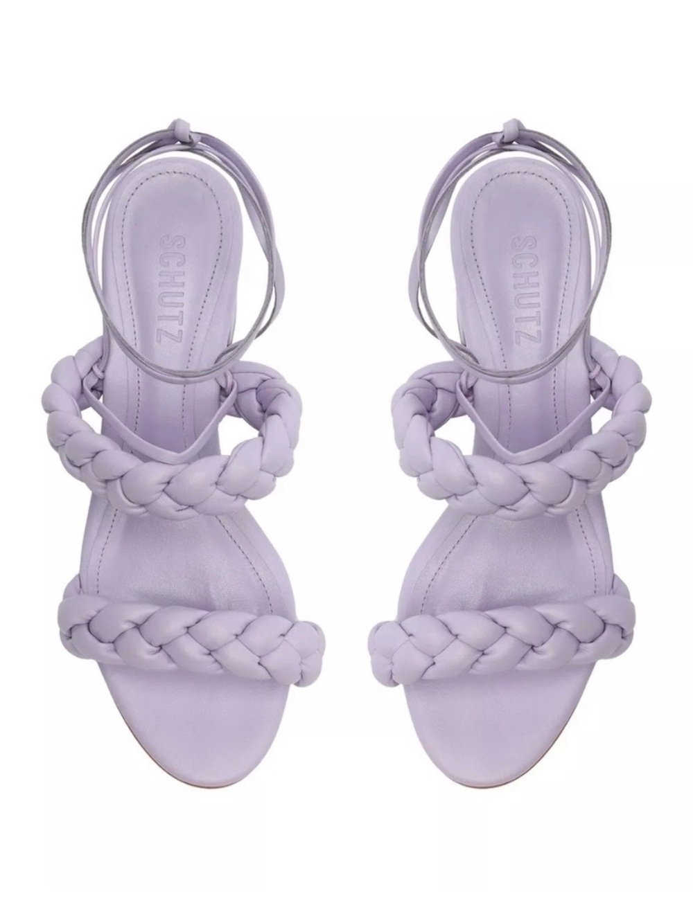 SCHUTZ Zarda Braided Lavender Block Heel, W5.5